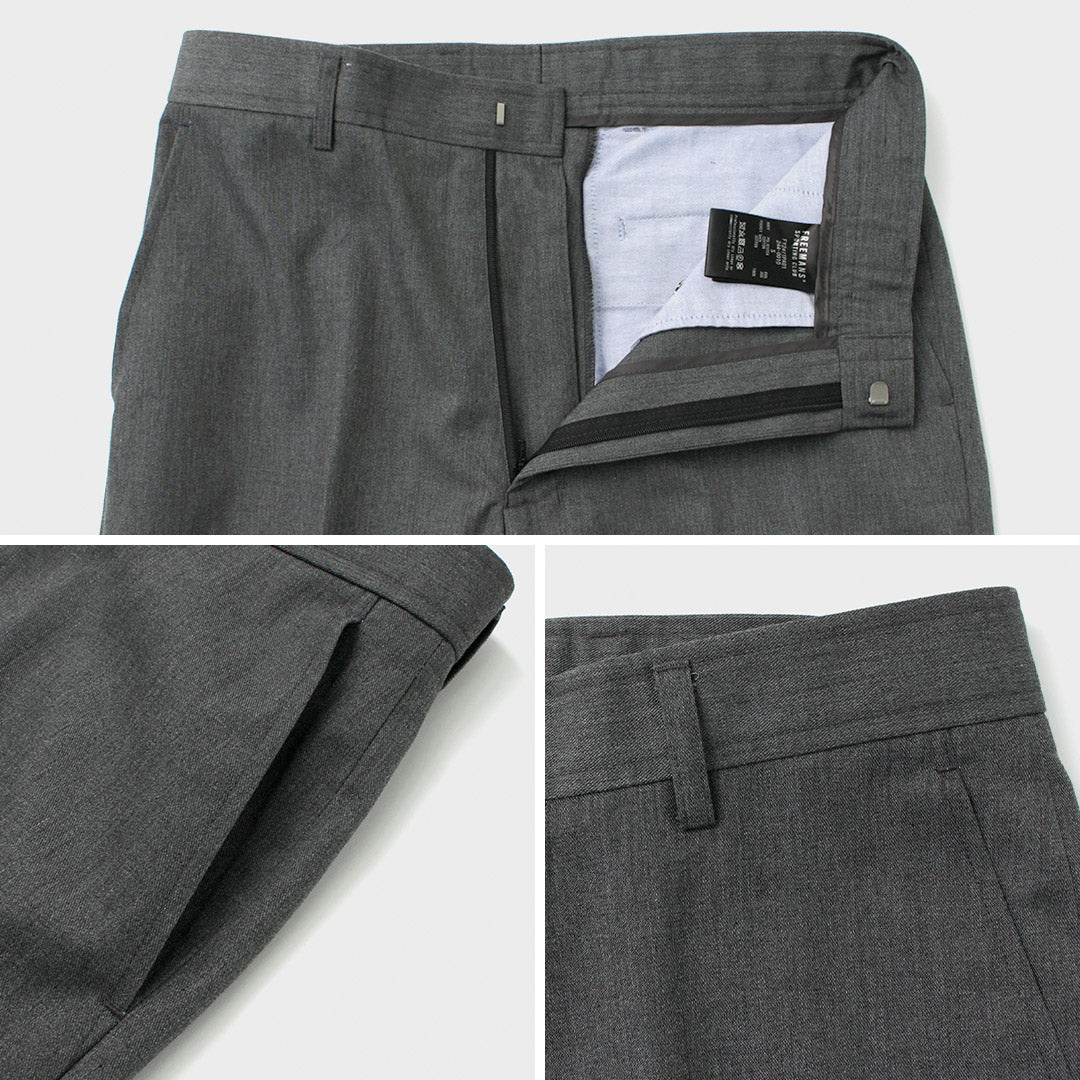 FREEMANS SPORTING CLUB（フリーマンズ スポーティング クラブ） ブリーカー トラウザー / メンズ ボトムス スラックス センタープレス BLEECKER TROUSERS T/C