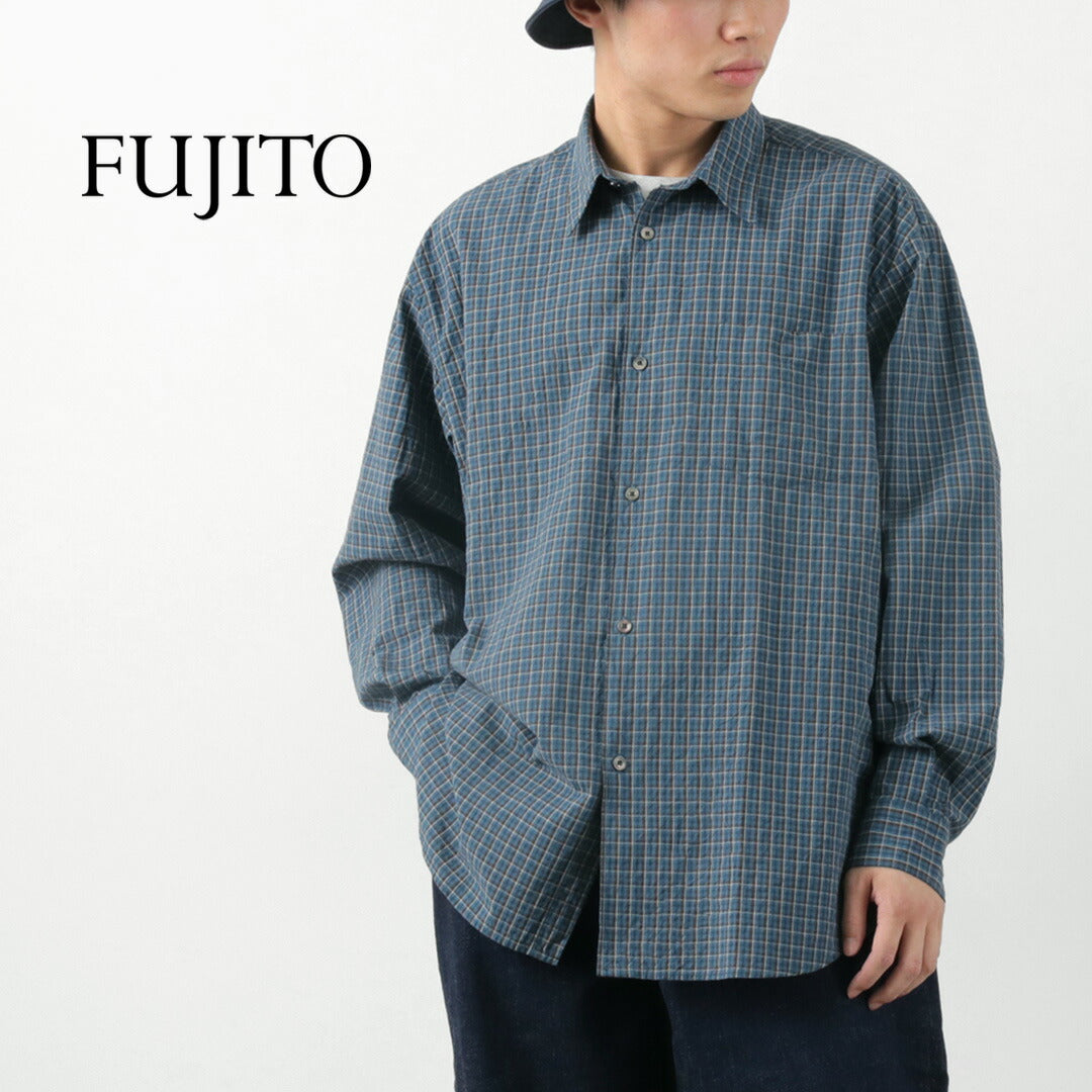 FUJITO（フジト） ビッグサイズシャツ スモールチェック｜ROCOCO ONLINE STORE