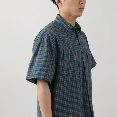FUJITO（フジト） 半袖 ファティーグシャツ / レギュラーカラー オーバーシルエット 綿 コットン チェックシャツ 日本製 S/S Fatigue Shirt