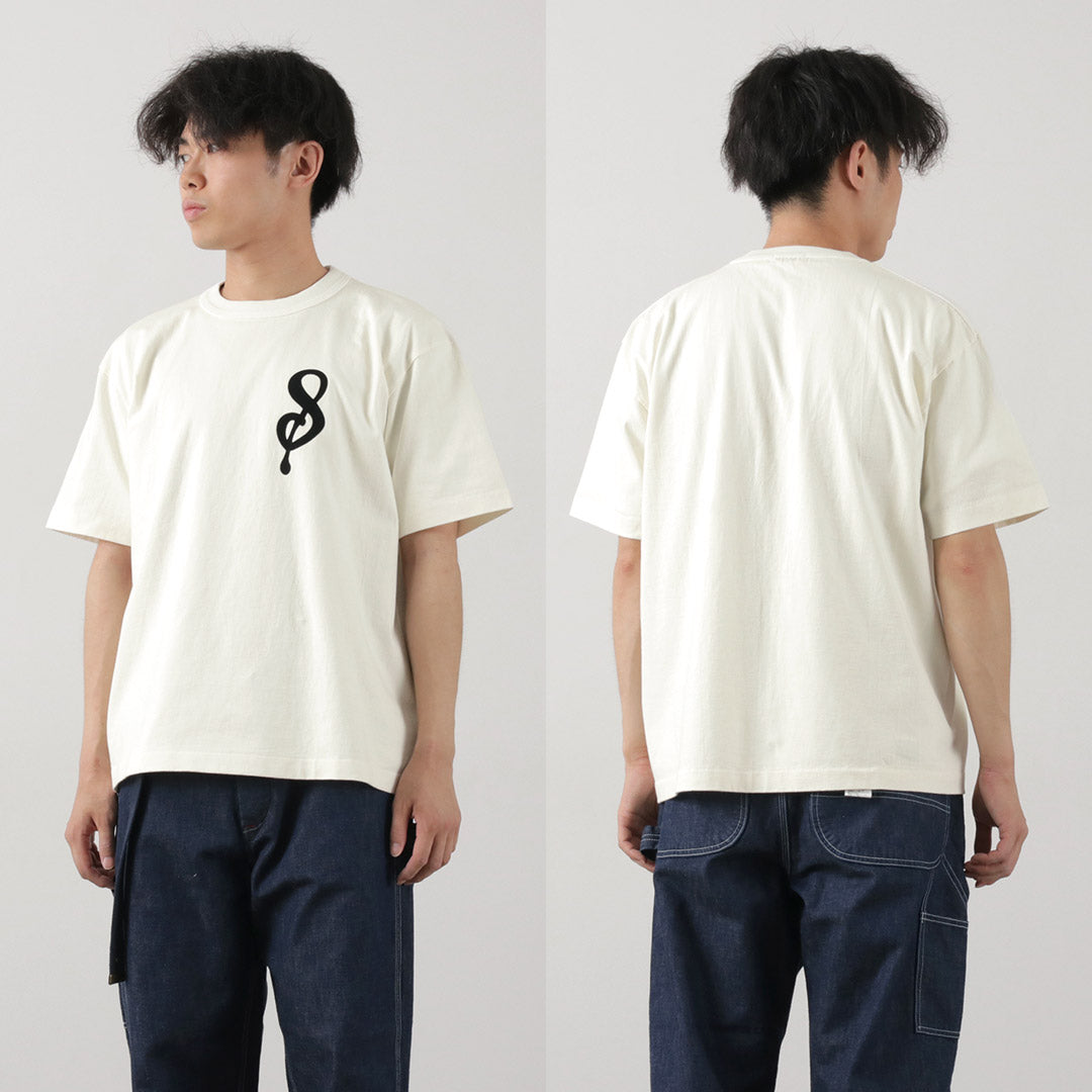 A.G.SPALDING＆BROS（A.G.スポルディング＆ブロス） 14/天竺 フェルトレター ショートスリーブ Tシャツ Sロゴ