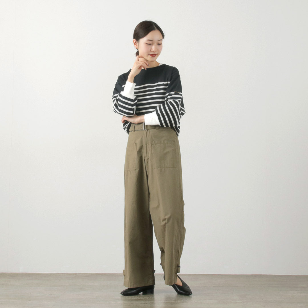 KHA:KI（カーキ） ヘムタック バスクシャツ / レディース トップス カットソー ボーダー ロンT 長袖 HEM TUCK BASQUE SHIRTS