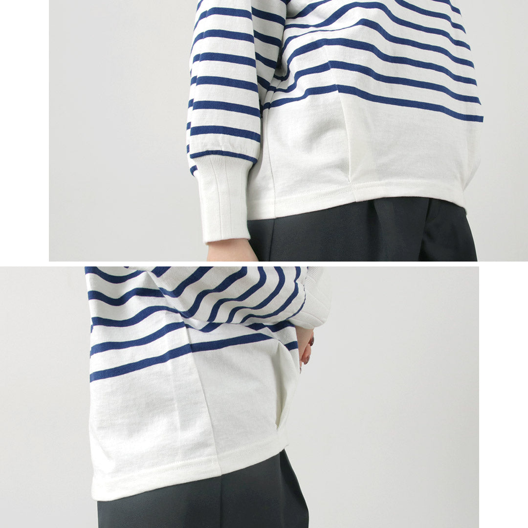 KHA:KI（カーキ） ヘムタック バスクシャツ / レディース トップス カットソー ボーダー ロンT 長袖 HEM TUCK BASQUE SHIRTS