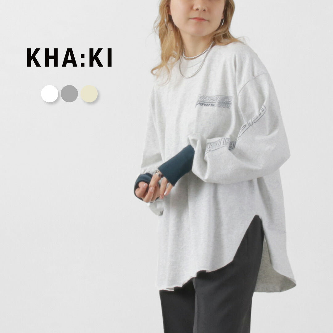 KHA:KI（カーキ） ラウンドヘム L/S Tシャツ