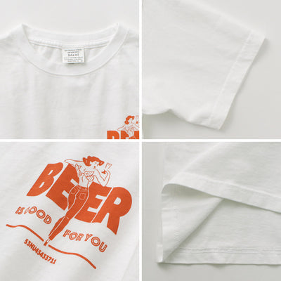 KHA:KI（カーキ） ボックスTEE / レディース トップス Tシャツ 半袖 カットソー 綿100 プリント BOX TEE -BEER STAND-