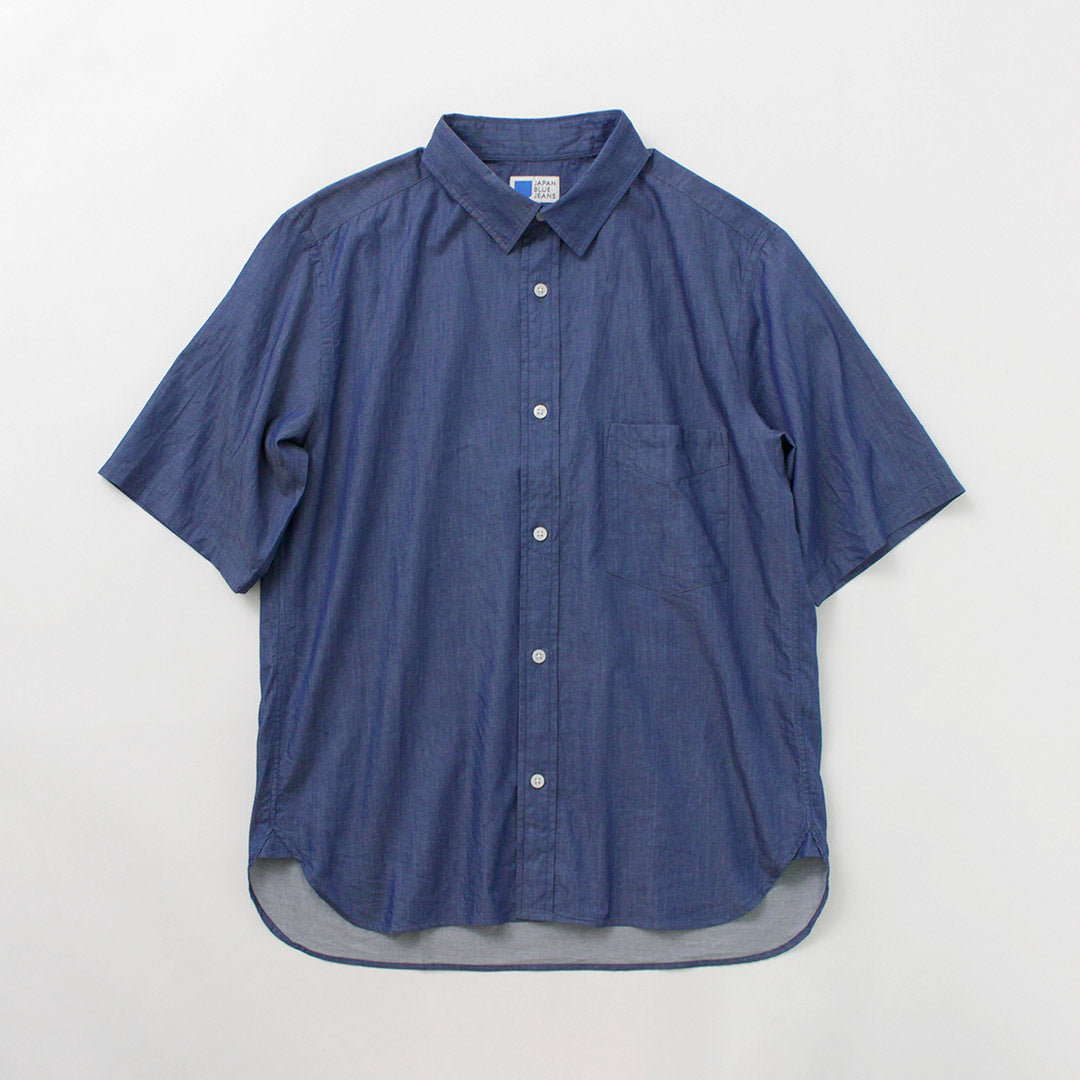 JAPAN BLUE JEANS（ジャパンブルージーンズ） 3ozデニム ショートスリーブシャツ / メンズ 半袖 レギュラーカラー 日本製 3oz Denim S/S Shirt