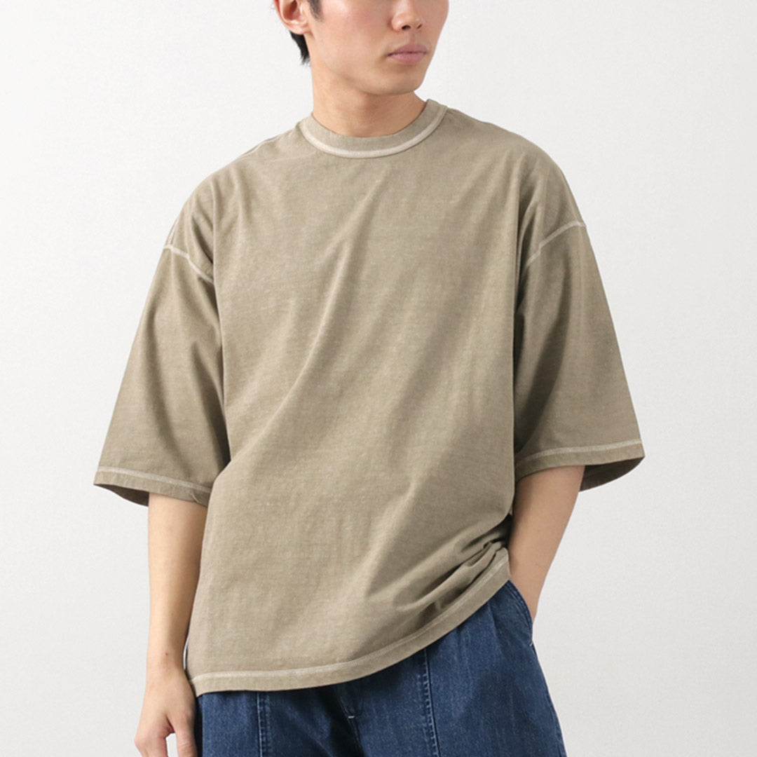 MOC T（モクティー） オーバーダイ クルーネック ビッグTシャツ / 半袖 メンズ コットン 後染め 日本製 OVERDYED CREW NECK S/S BIG TEE