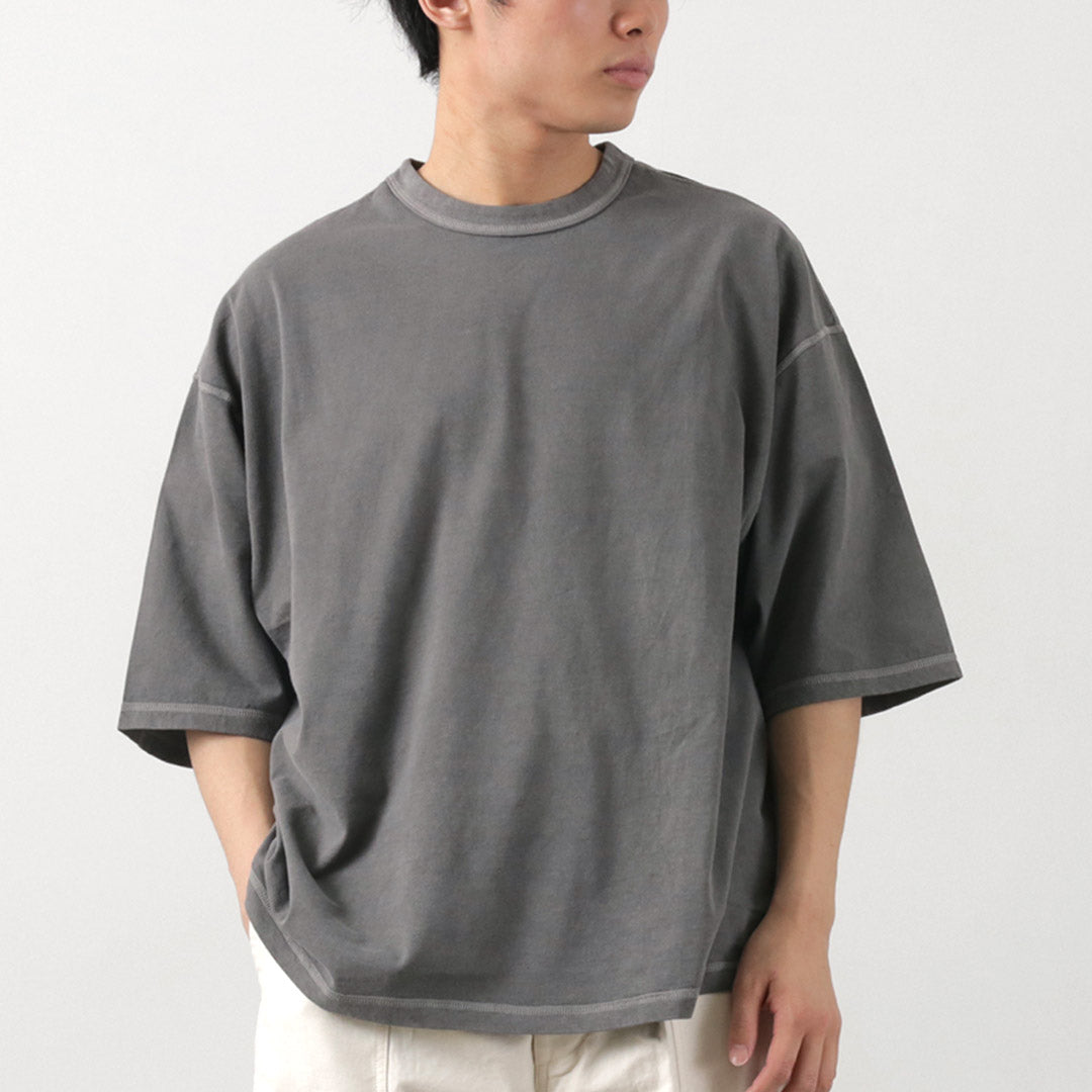 MOC T（モクティー） オーバーダイ クルーネック ビッグTシャツ / 半袖 メンズ コットン 後染め 日本製 OVERDYED CREW NECK S/S BIG TEE