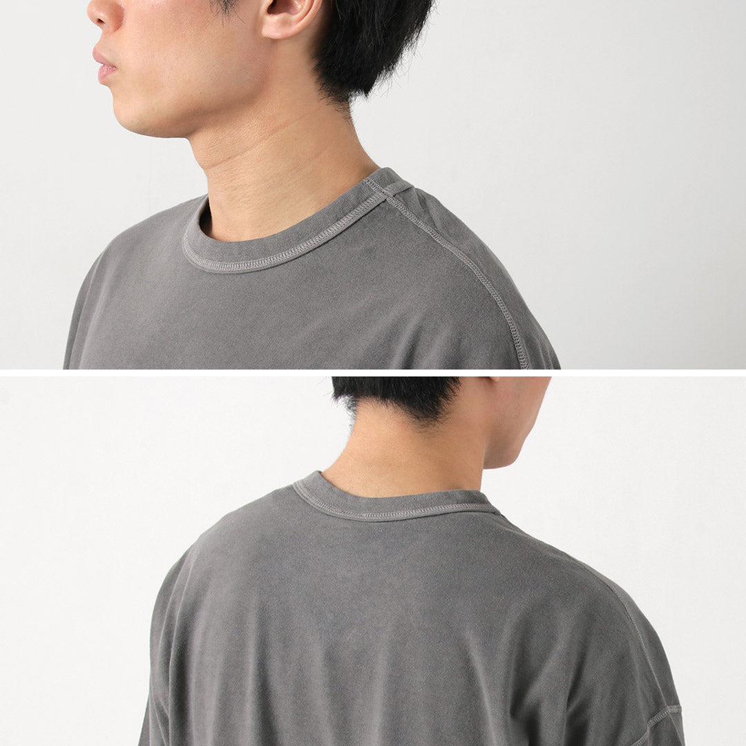 MOC T（モクティー） オーバーダイ クルーネック ビッグTシャツ / 半袖 メンズ コットン 後染め 日本製 OVERDYED CREW NECK S/S BIG TEE