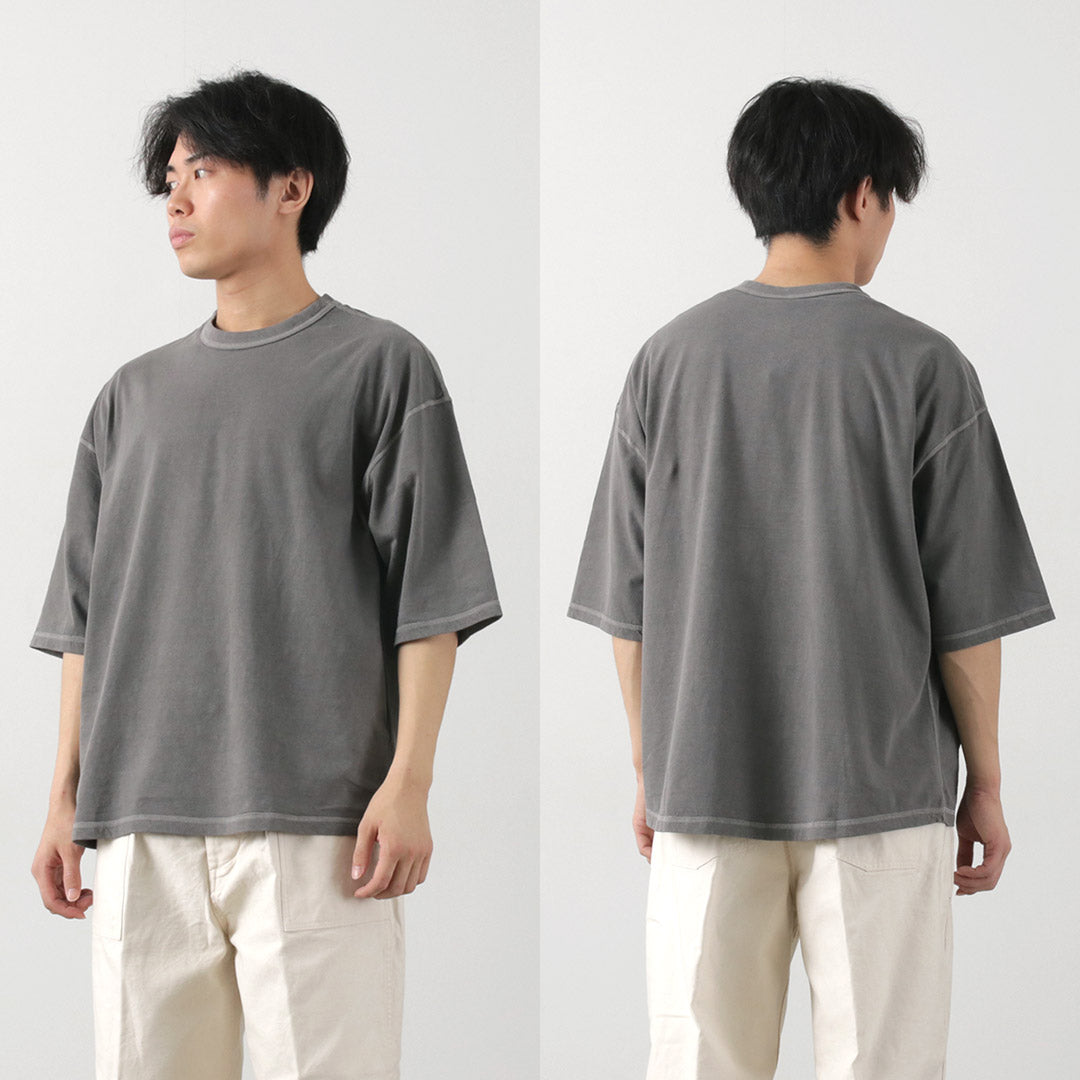 MOC T（モクティー） オーバーダイ クルーネック ビッグTシャツ / 半袖 メンズ コットン 後染め 日本製 OVERDYED CREW NECK S/S BIG TEE