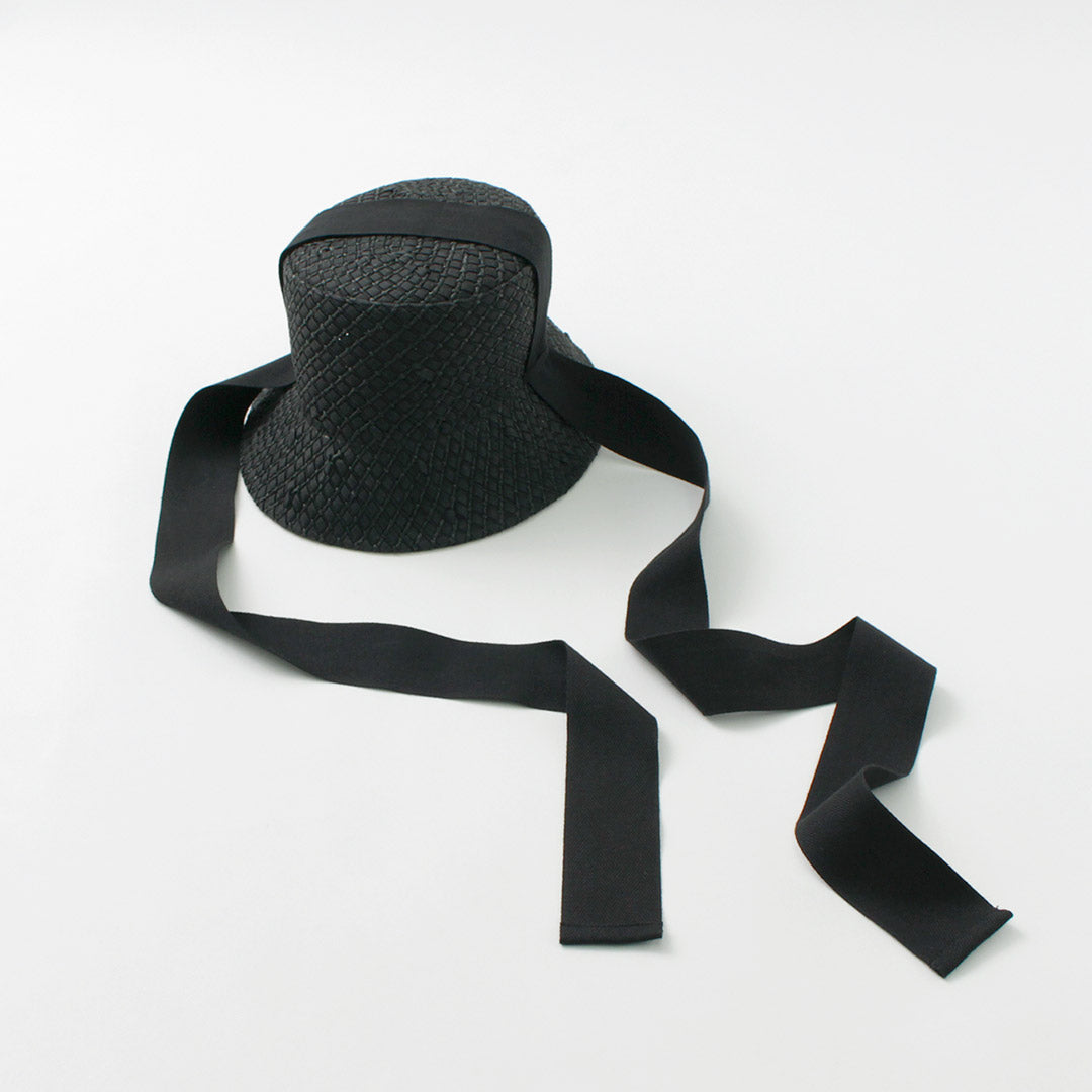 HICOSAKA（ヒコサカ） ペーパーニット バケット リボン ハット / メンズ レディース 帽子 あご紐 夏 日本製 Paper Knitted Bucket Ribbon Hat