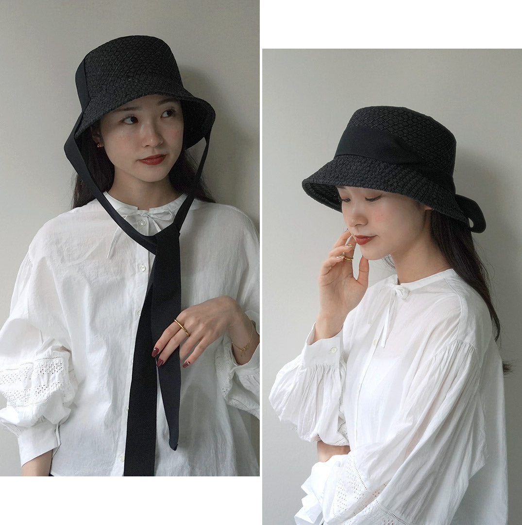 70％OFF】HICOSAKA（ヒコサカ） ペーパーニット バケット リボン