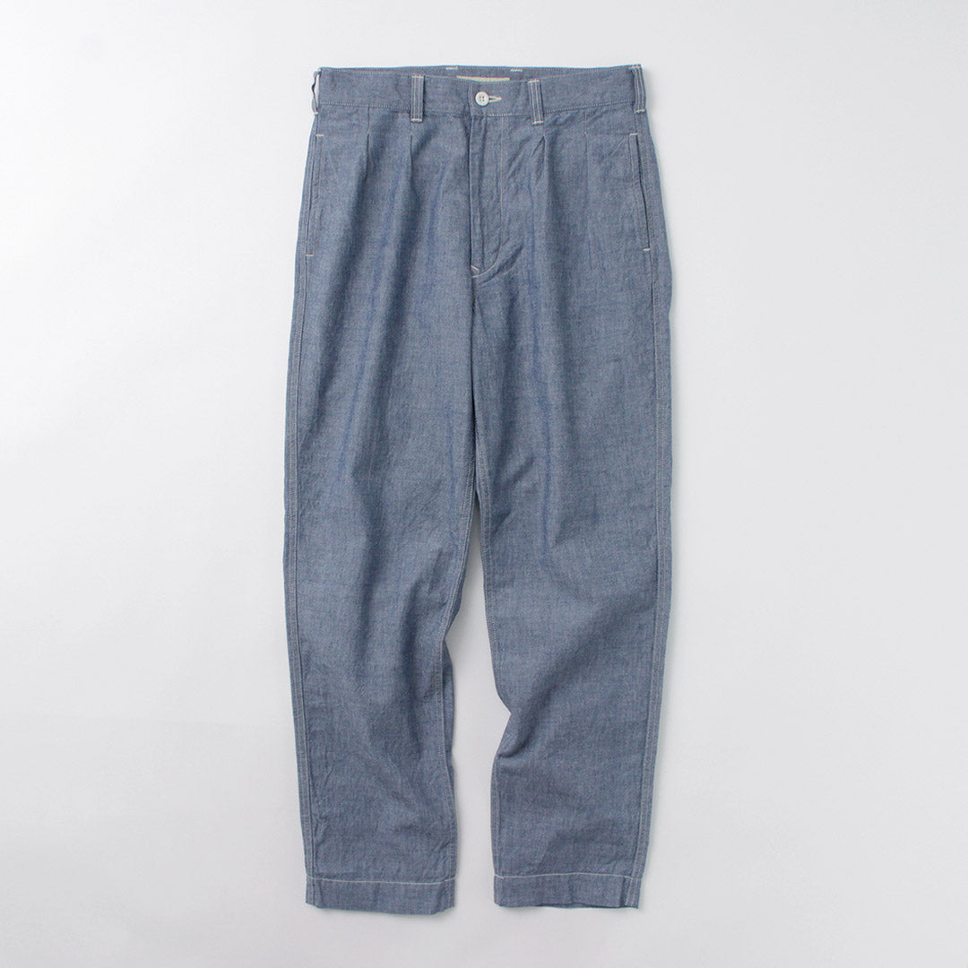 FOB FACTORY（FOBファクトリー） F0528 M52 シャンブレー トラウザー / メンズ ボトムス パンツ ミリタリー テーパード 日本製 M-52 CHAMBRAY TROUSERS