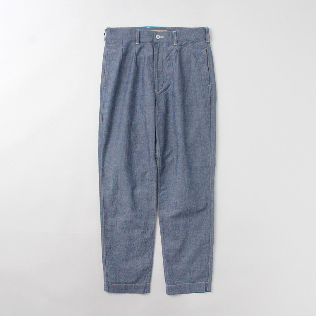 FOB FACTORY（FOBファクトリー） F0528 M52 シャンブレー トラウザー / メンズ ボトムス パンツ ミリタリー テーパード 日本製 M-52 CHAMBRAY TROUSERS