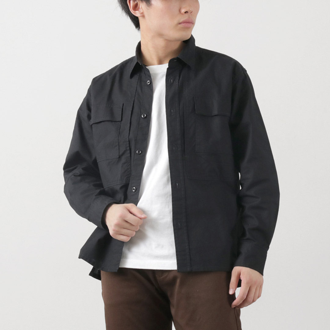 FOB FACTORY（FOBファクトリー） F3498 長袖フィールドシャツ / メンズ ミリタリーシャツ コットン 綿 日本製 FIELD SHIRT