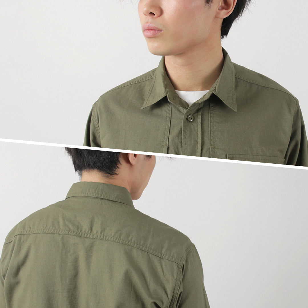 FOB FACTORY（FOBファクトリー） F3498 長袖フィールドシャツ / メンズ ミリタリーシャツ コットン 綿 日本製 FIELD SHIRT