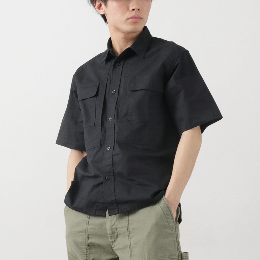 FOB FACTORY（FOBファクトリー） F3499 半袖フィールドシャツ / メンズ  ミリタリーシャツ コットン 綿 日本製 FIELD SHIRT