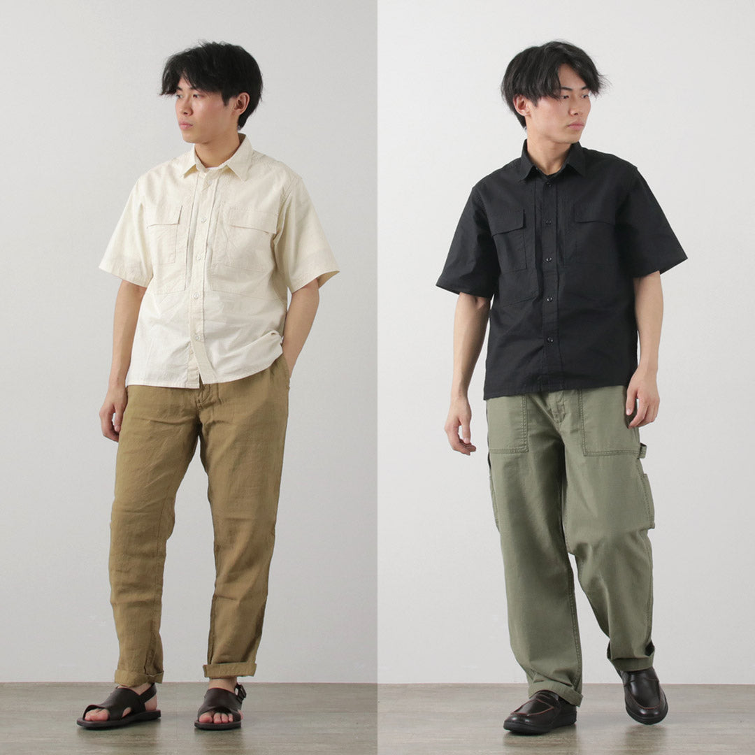 FOB FACTORY（FOBファクトリー） F3499 半袖フィールドシャツ / メンズ  ミリタリーシャツ コットン 綿 日本製 FIELD SHIRT