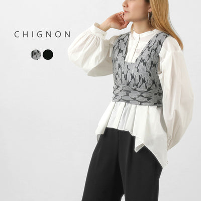 CHIGNON（シニヨン） ジャガードビスチェ / レディース ベスト フォーマル オケージョン 刺繍 花柄