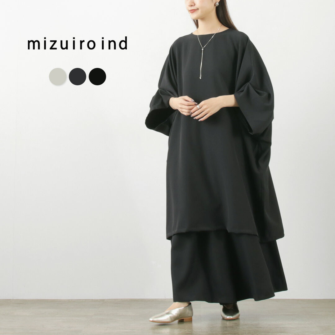 mizuiro ind（ミズイロインド） ドルマンタック スリーブ ワンピース