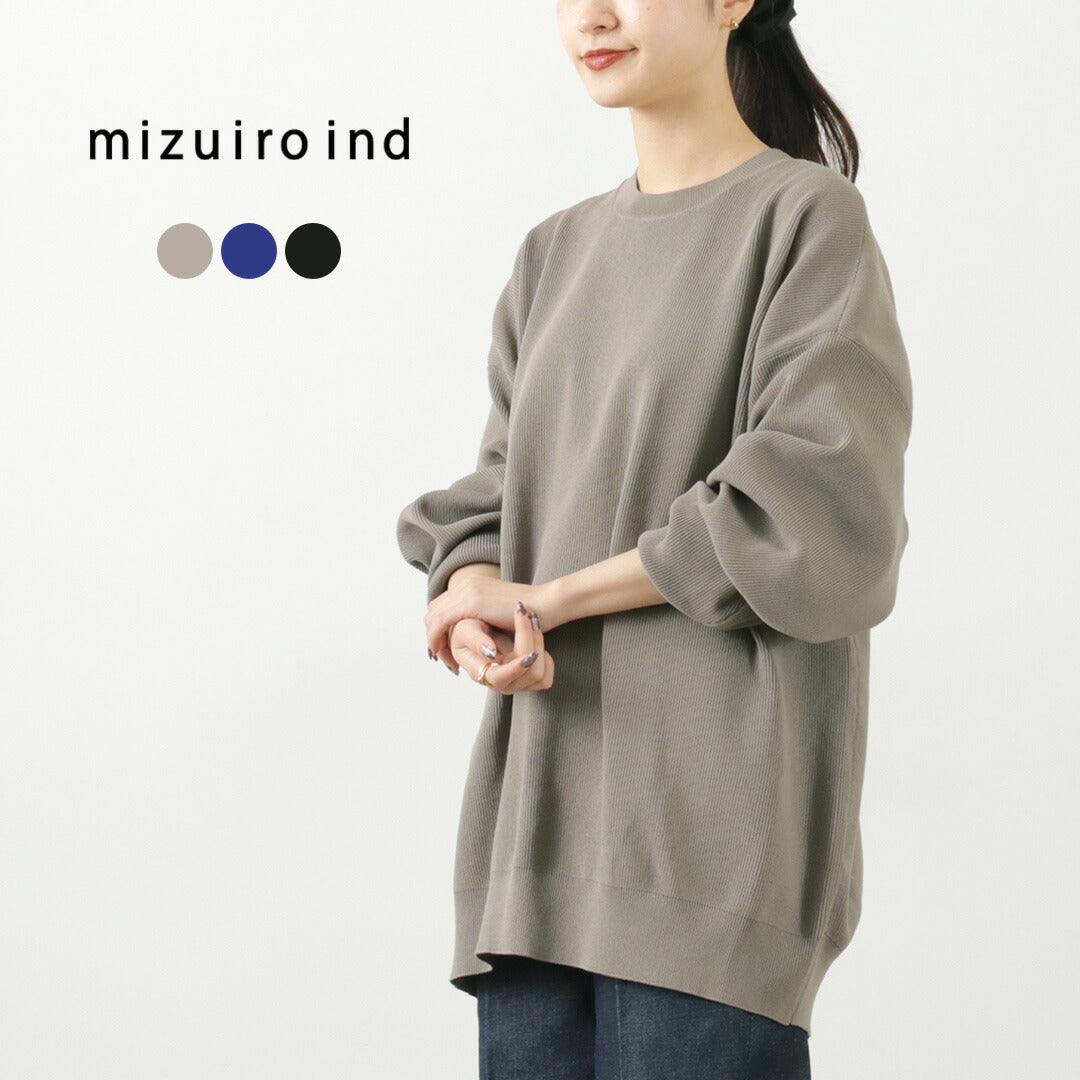 mizuiro ind（ミズイロインド） クルーネック ワイドプルオーバー