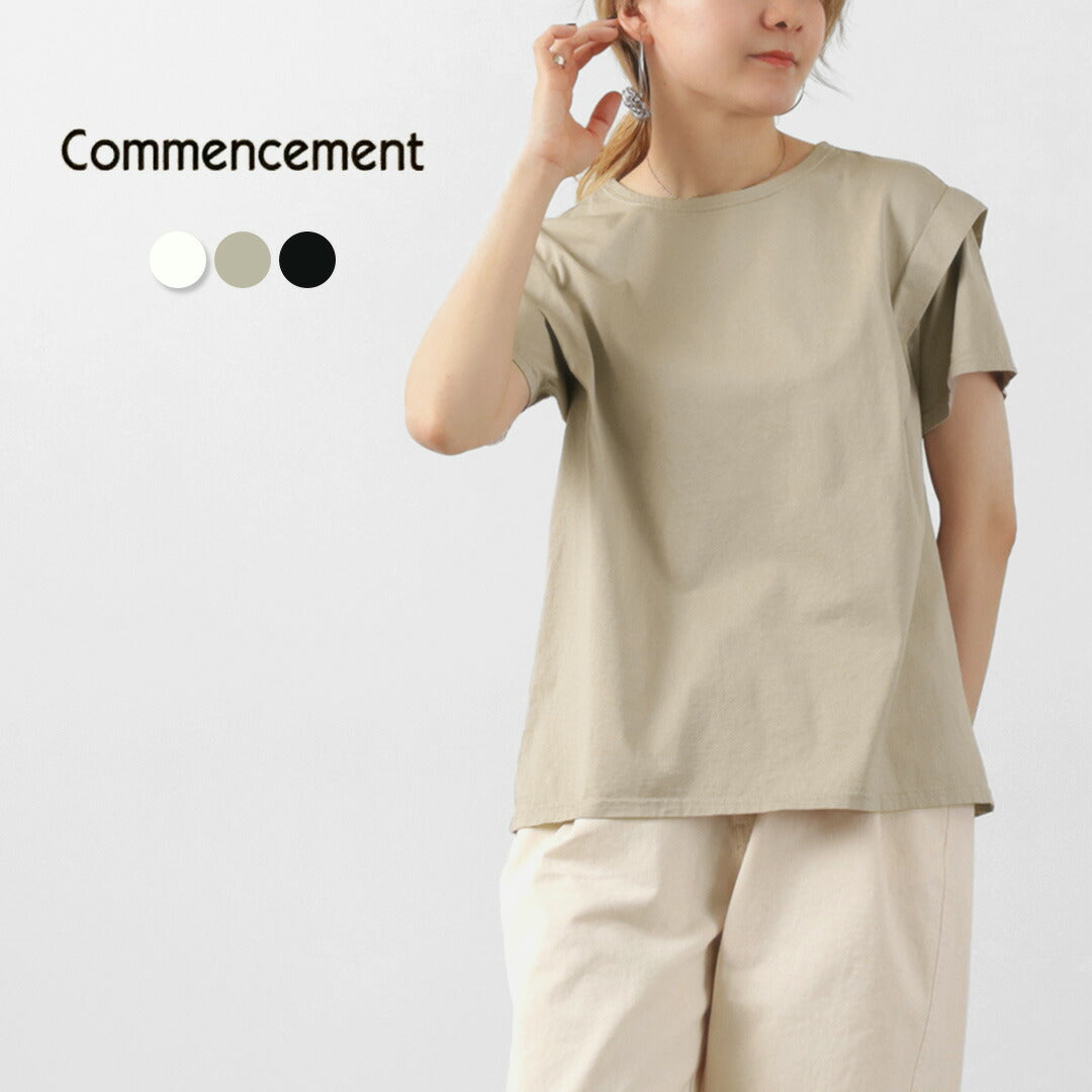 COMMENCEMENT（コメンスメント） レイヤードライク Tシャツ / レディース トップス カットソー プルオーバー 綿100 日本製 Layeredlike Tee