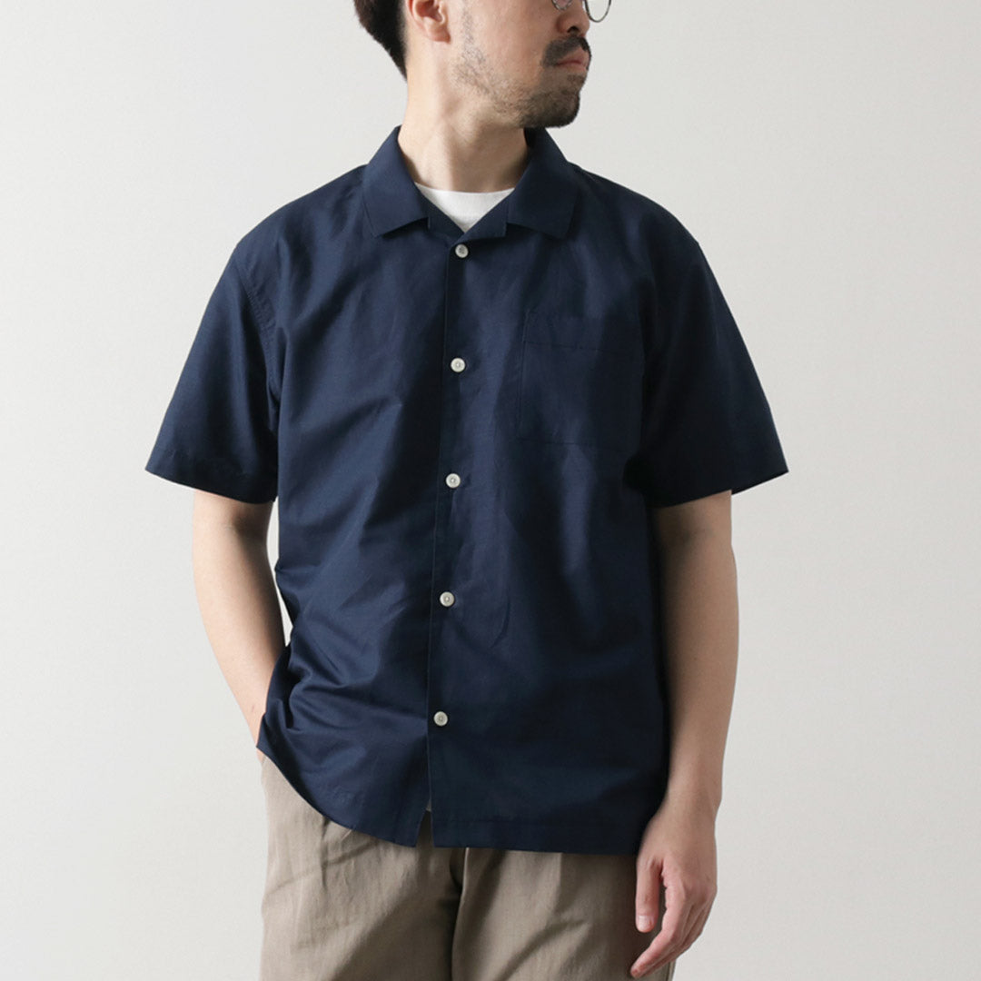 RE MADE IN TOKYO JAPAN（アールイー） ハードマンズリネン オープンカラーシャツ / メンズ 半袖 日本製 Herdmans Linen Open Collar Shirt 2224S-SH