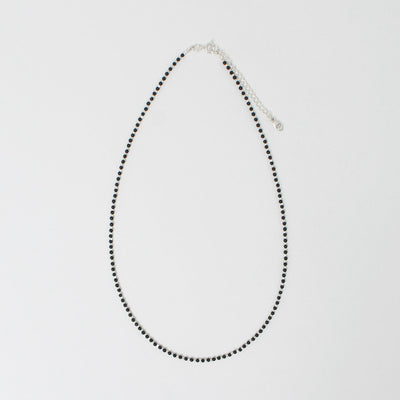 CHALISA T..（チャリッサ・ティー） ブラックオニキスビーズ シルバーボールチェーンネックレス シルバー925 / メンズ レディース アクセサリー Black onyx beads silver ball chain necklace 925 silver