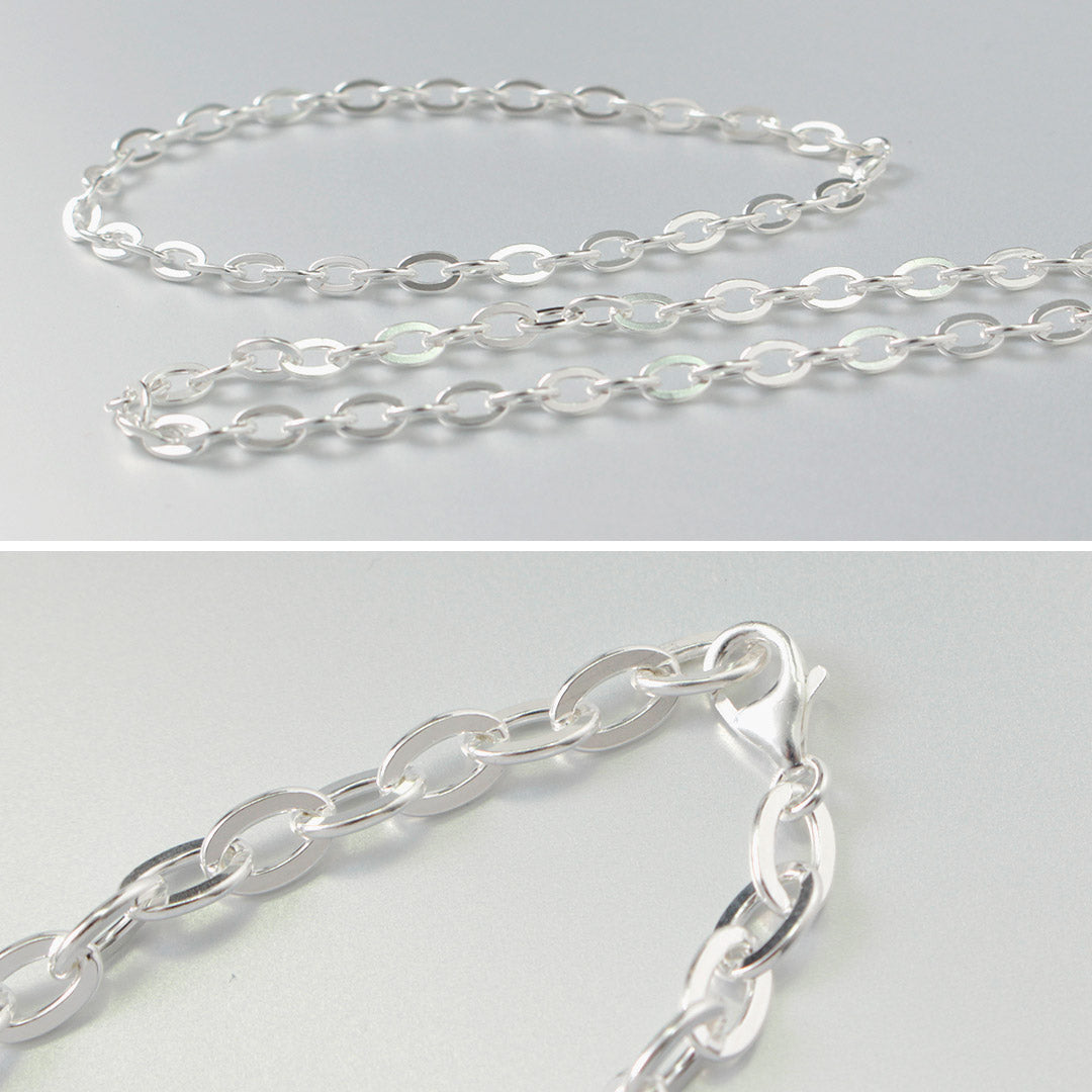 phaduA （パ・ドゥア） フラットケーブルチェーン アンクレット シルバー925 / メンズ レディース ユニセックス シルバー Flat cable chain bracelet silver 925