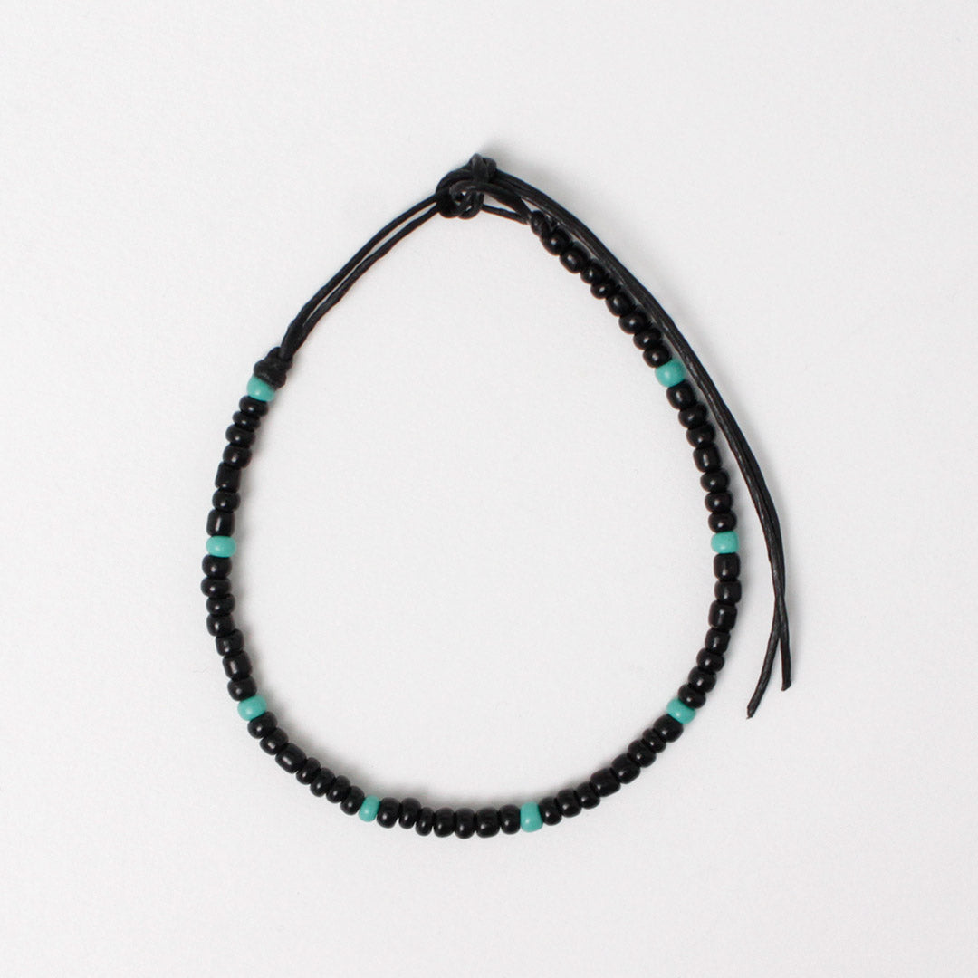 phaduA （パ・ドゥア） マルチカラーグラスビーズ ブレスレット / メンズ レディース  ユニセックス ミサンガ ワックスコード Multi-colored glass beads bracelet