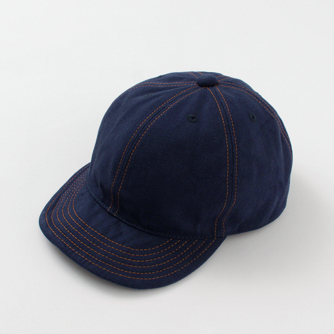 HIGHER（ハイアー） ブルーセルヴィッチデニム シンチバック キャップ / メンズ 帽子 綿 コットン 日本製 BLUE SELVEDGE DENIM CINCH BUCKLE CAP