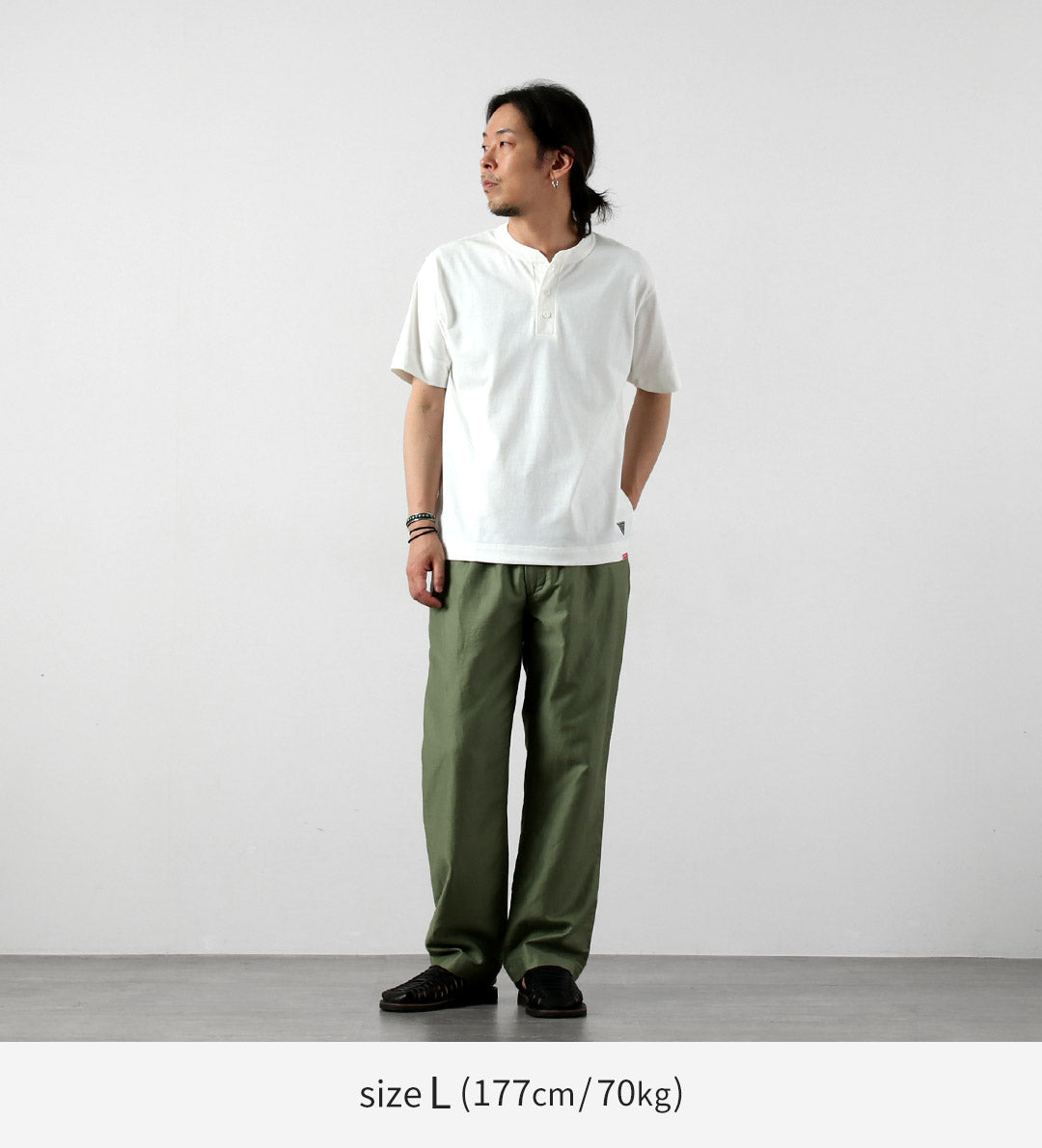 HEALTHKNIT（ヘルスニット）×RAG 別注 ヘンリーネックTシャツ オープン