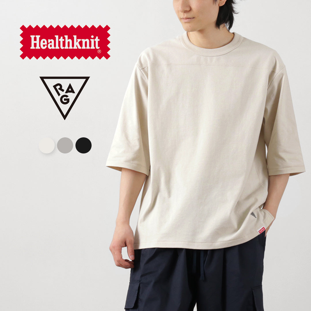 HEALTHKNIT（ヘルスニット）×RAG 別注 フットボールTシャツ オープンエンド ドライジャージ 抗菌 防臭加工 速乾