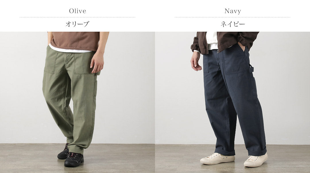 MELPLE（メイプル） カーペンター パンツ / ベイカー ファティーグ ペインター ボトムス メンズ バックサテン Carpenter Pants