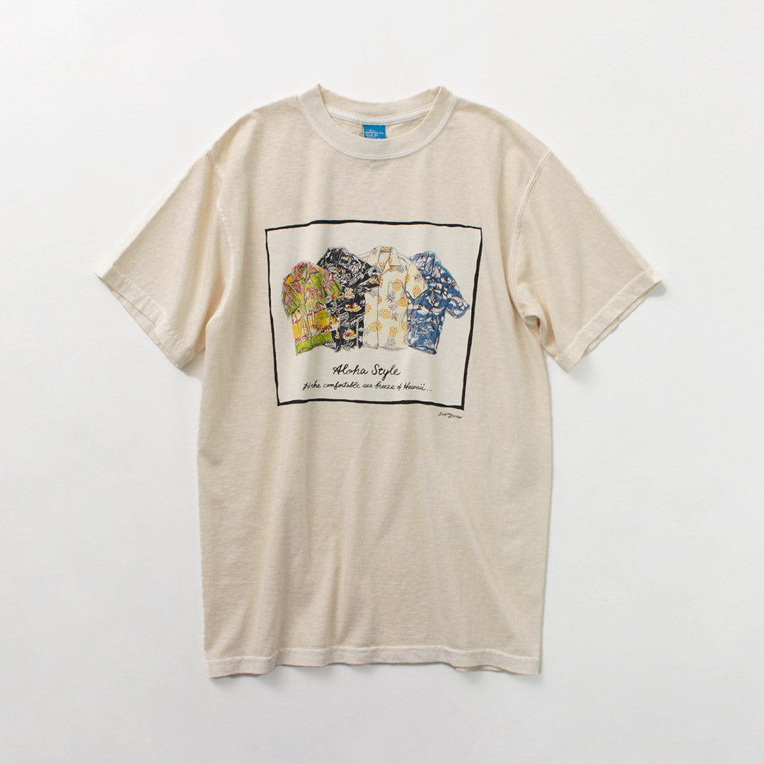 GOOD ON（グッドオン） LeftyArt×Good On アロハシャツ SS TEE / レディース トップス 半袖 Tシャツ カットソー プリント 綿100 日本製 LeftyArt×Good On ALOHA SHIRTS SS TEE