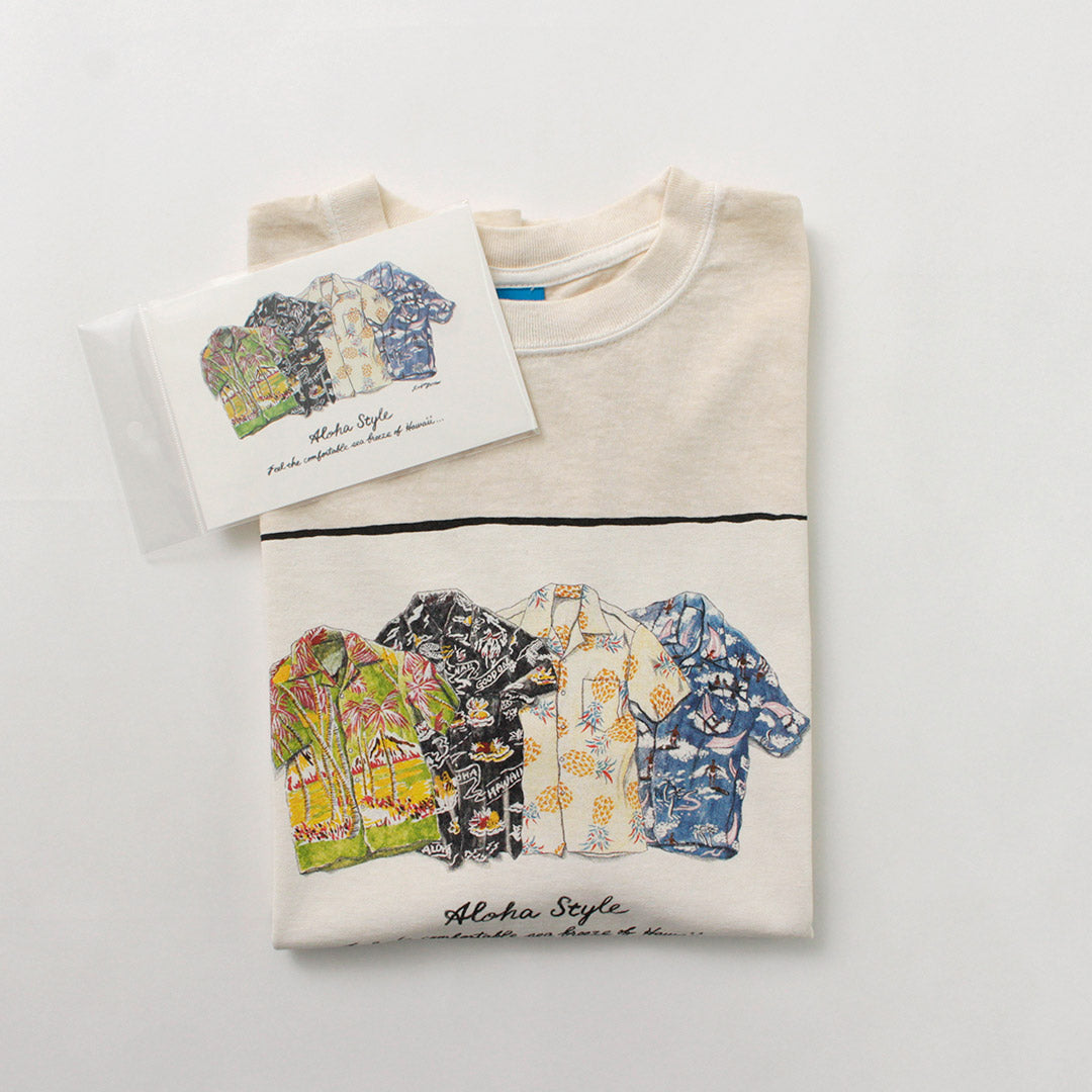 GOOD ON（グッドオン） LeftyArt×Good On アロハシャツ SS TEE / レディース トップス 半袖 Tシャツ カットソー プリント 綿100 日本製 LeftyArt×Good On ALOHA SHIRTS SS TEE