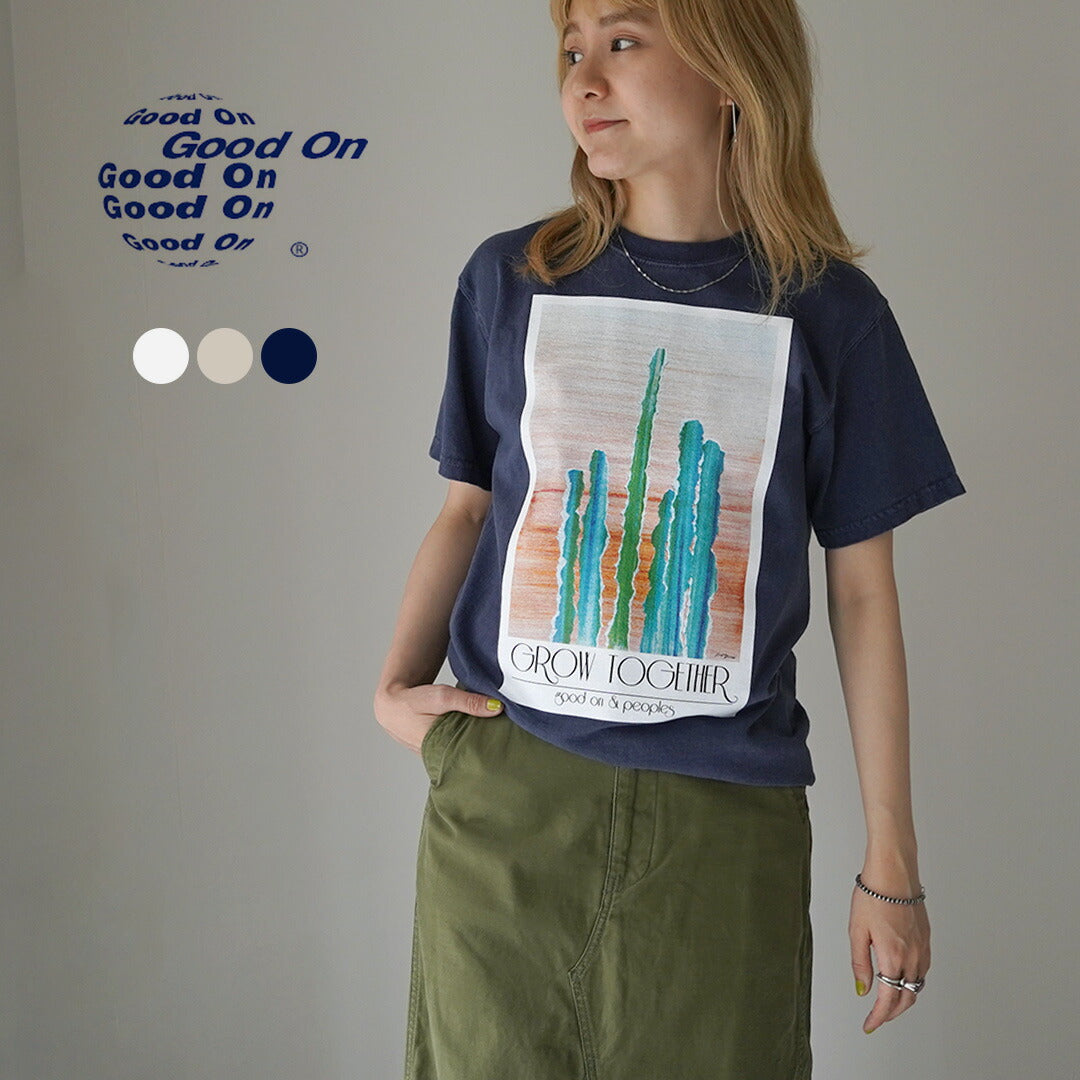 GOOD ON（グッドオン） LeftyArt×Good On カクタス SS TEE / レディース トップス 半袖 Tシャツ カットソー プリント 綿100 日本製 LeftyArt×Good On CUCTUS SS TEE SHIRTS SS TEE