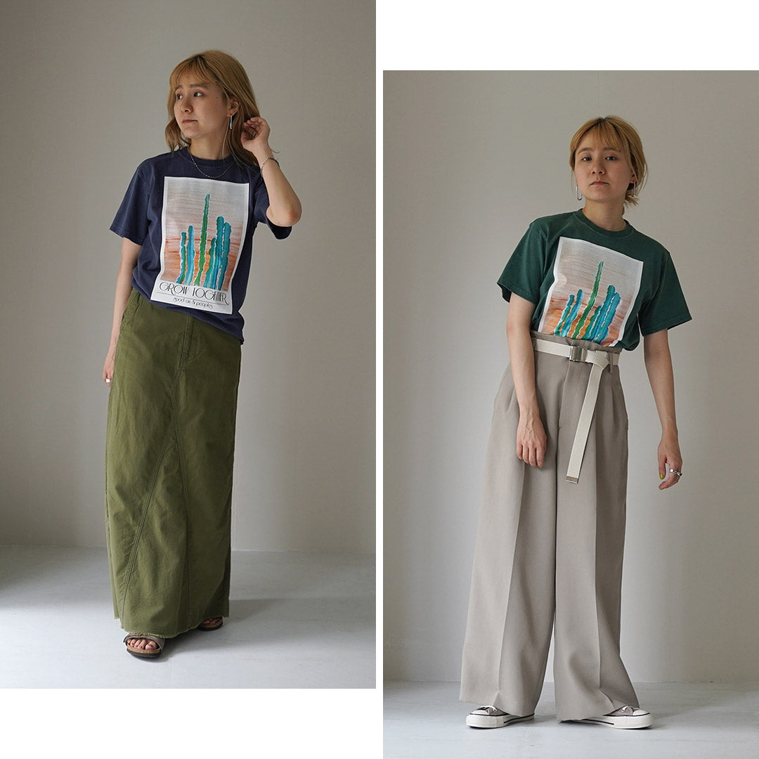 GOOD ON（グッドオン） LeftyArt×Good On カクタス SS TEE / レディース トップス 半袖 Tシャツ カットソー プリント 綿100 日本製 LeftyArt×Good On CUCTUS SS TEE SHIRTS SS TEE