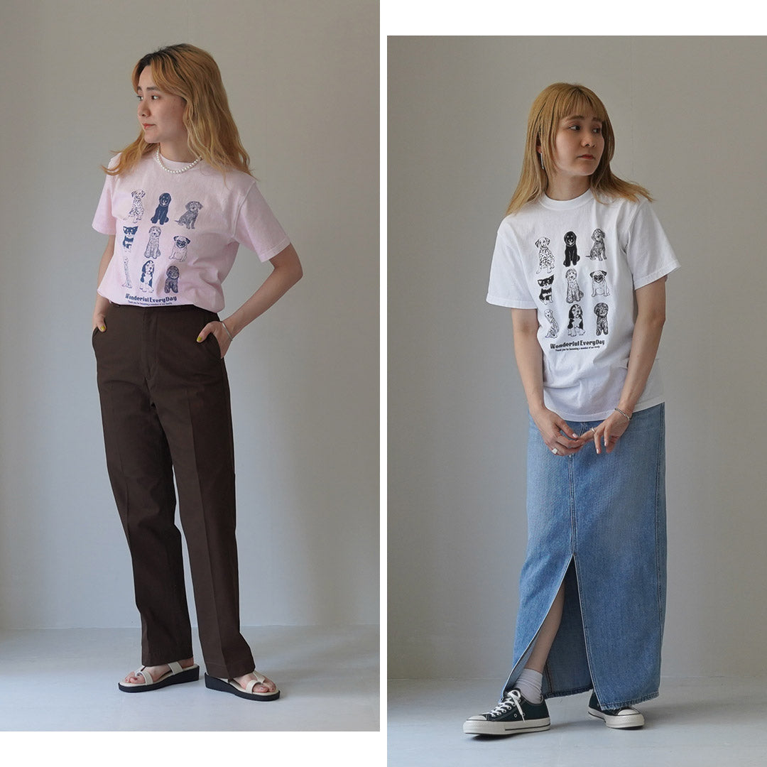 GOOD ON（グッドオン） ワンダフル エブリディ SS TEE / レディース トップス 半袖 Tシャツ カットソー 犬柄 綿100 日本製 WONDERFUL EVERYDAY SS TEE OLSS1253P