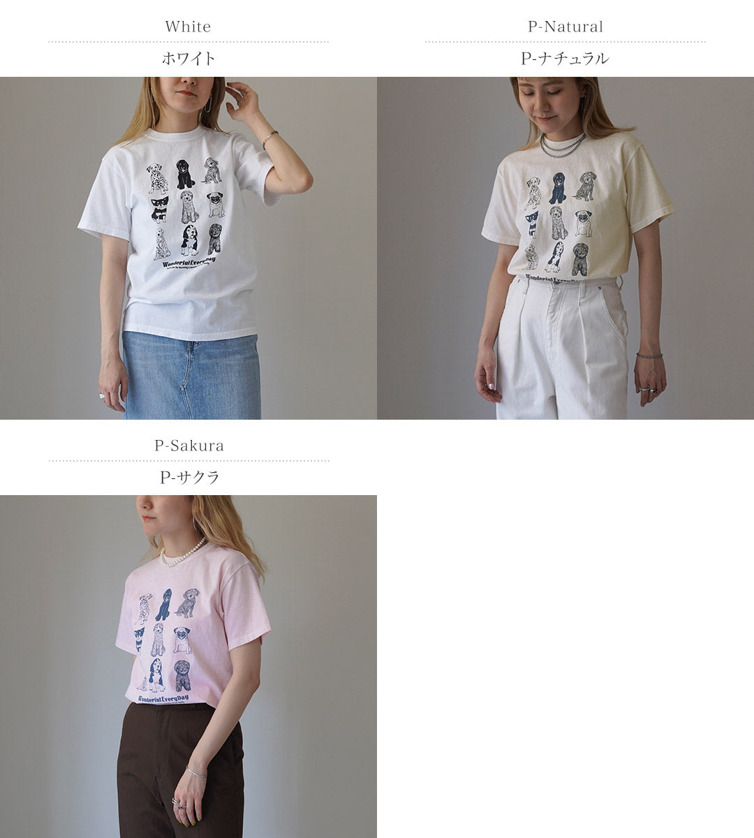 GOOD ON（グッドオン） ワンダフル エブリディ SS TEE / レディース トップス 半袖 Tシャツ カットソー 犬柄 綿100 日本製 WONDERFUL EVERYDAY SS TEE OLSS1253P