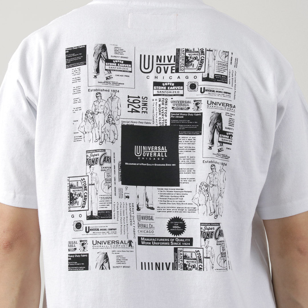 UNIVERSAL OVERALL（ユニバーサルオーバーオール） 100th バンダナTEE / メンズ レディース ユニセックス トップス Tシャツ 綿100 半袖 プリント