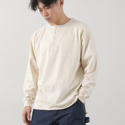 TOWN TOPIC（タウン トピック） アンクル ヘンリー L/S TEE / メンズ トップス 長袖 ヘンリーネック 無地 綿100％ コットン 日本製