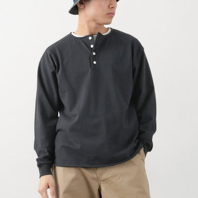 TOWN TOPIC（タウン トピック） アンクル ヘンリー L/S TEE / メンズ トップス 長袖 ヘンリーネック 無地 綿100％ コットン 日本製