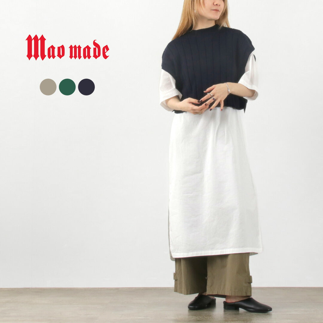MAO MADE（マオメイド） インナーセット コットンベスト ワンピース / レディース ニット 半袖 綿 重ね着 レイヤード
