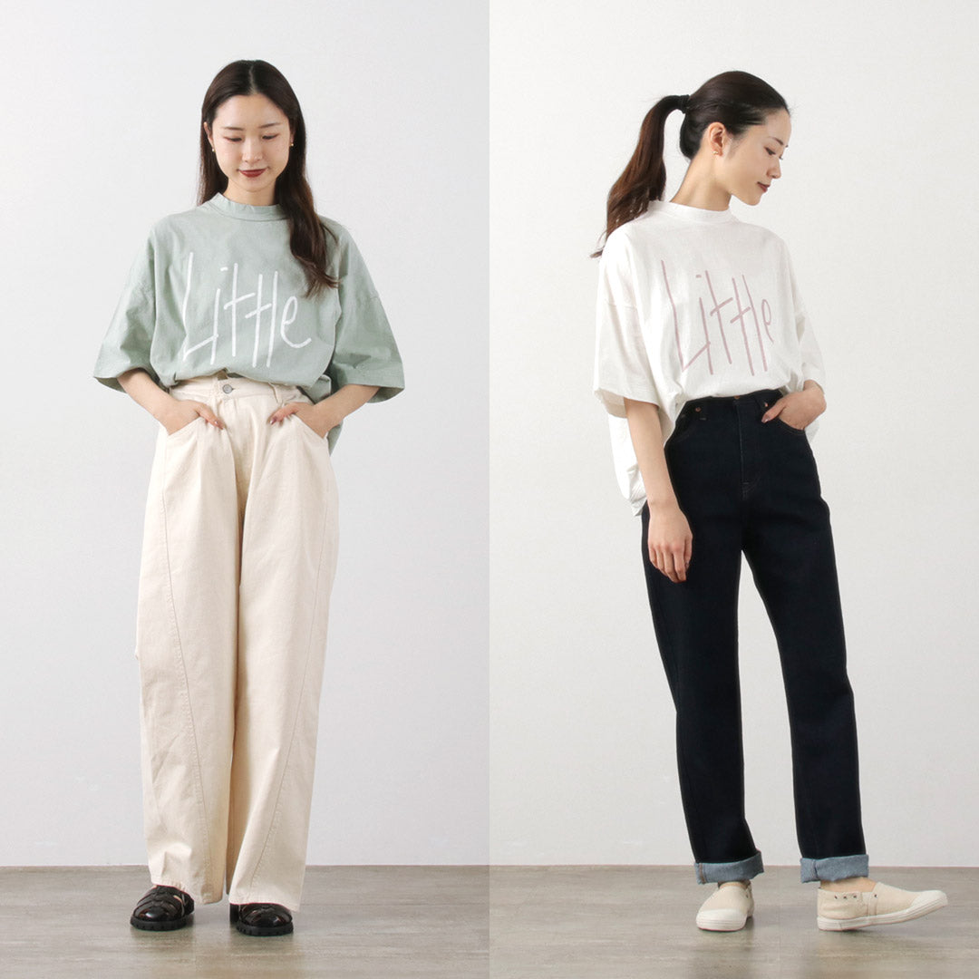 TUMUGU（ツムグ） ラフィ天竺 プリント ワイドTシャツ / レディース 半袖 5分袖 綿100％ コットン 日本製