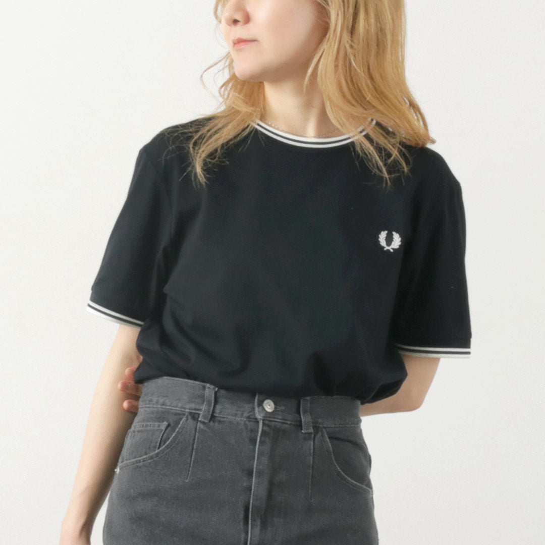 FRED PERRY（フレッドペリー） M1588 TWIN TIPPED Tシャツ / レディース トップス 半袖 M1588_TWIN TIPPED T-SHIRT