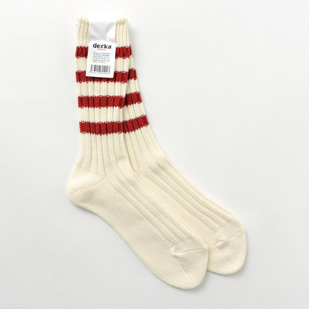 DECKA QUALITY SOCKS（デカ） ヘビーウエイト ラインソックス / メンズ レディース ユニセックス 靴下 ボーダー 柄 日本製 Heavyweight Socks Stripes