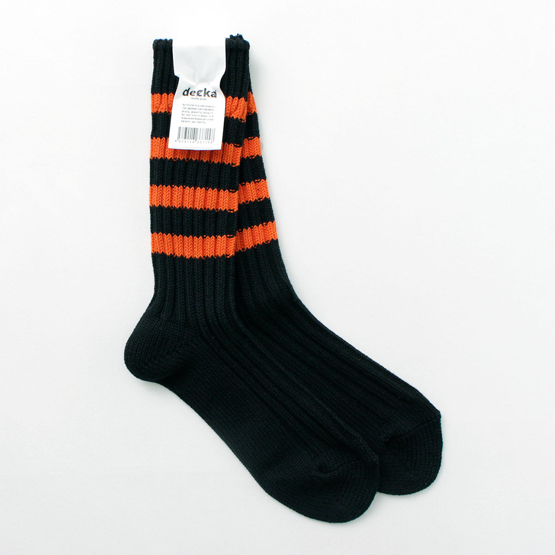 DECKA QUALITY SOCKS（デカ） ヘビーウエイト ラインソックス / メンズ レディース ユニセックス 靴下 ボーダー 柄 日本製 Heavyweight Socks Stripes