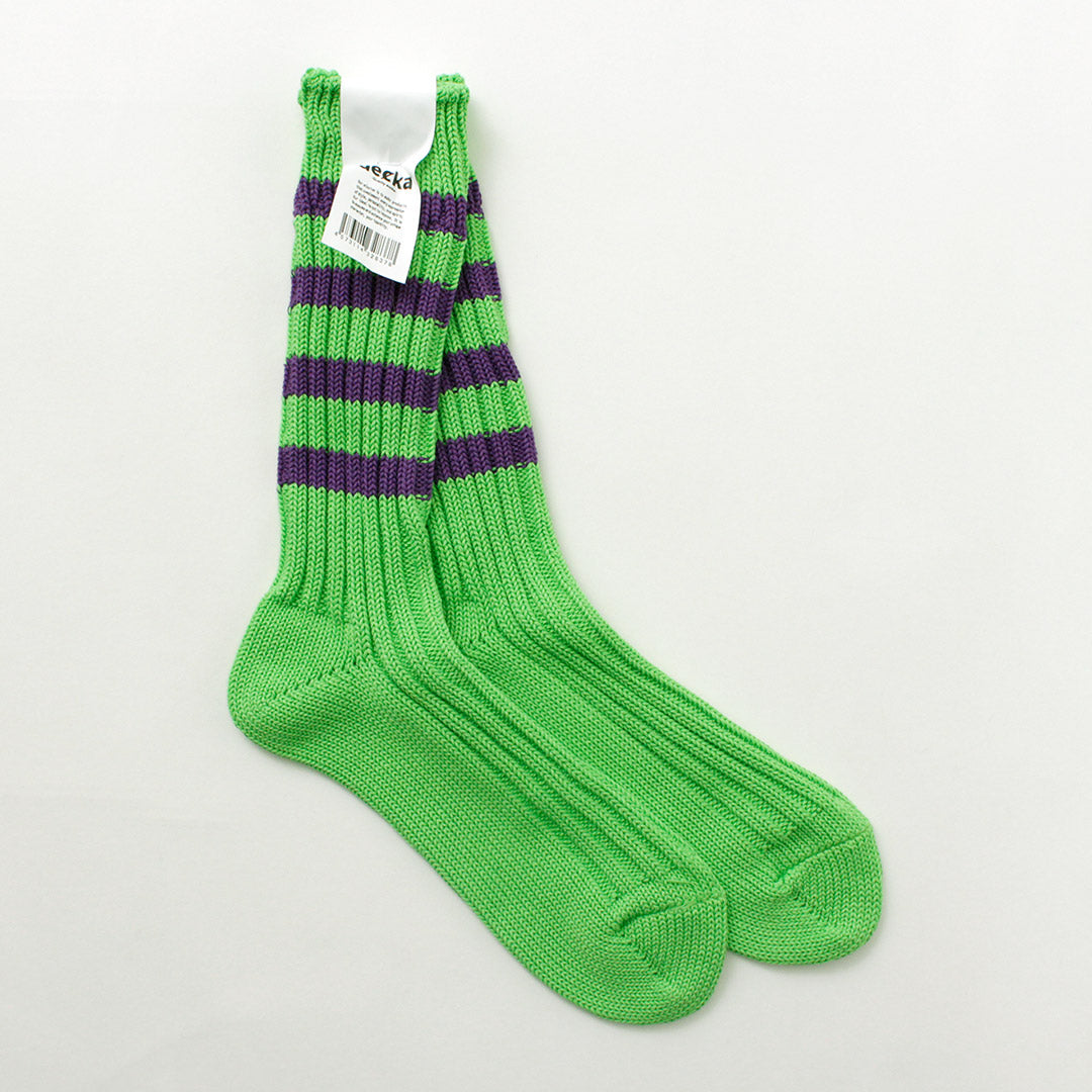 DECKA QUALITY SOCKS（デカ） ヘビーウエイト ラインソックス / メンズ レディース ユニセックス 靴下 ボーダー 柄 日本製 Heavyweight Socks Stripes