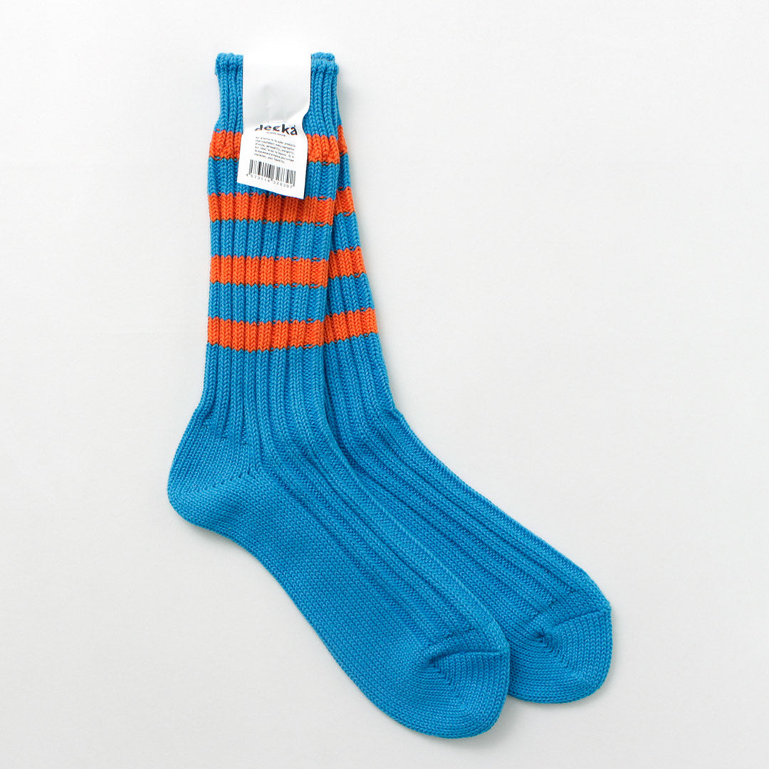 DECKA QUALITY SOCKS（デカ） ヘビーウエイト ラインソックス / メンズ レディース ユニセックス 靴下 ボーダー 柄 日本製 Heavyweight Socks Stripes