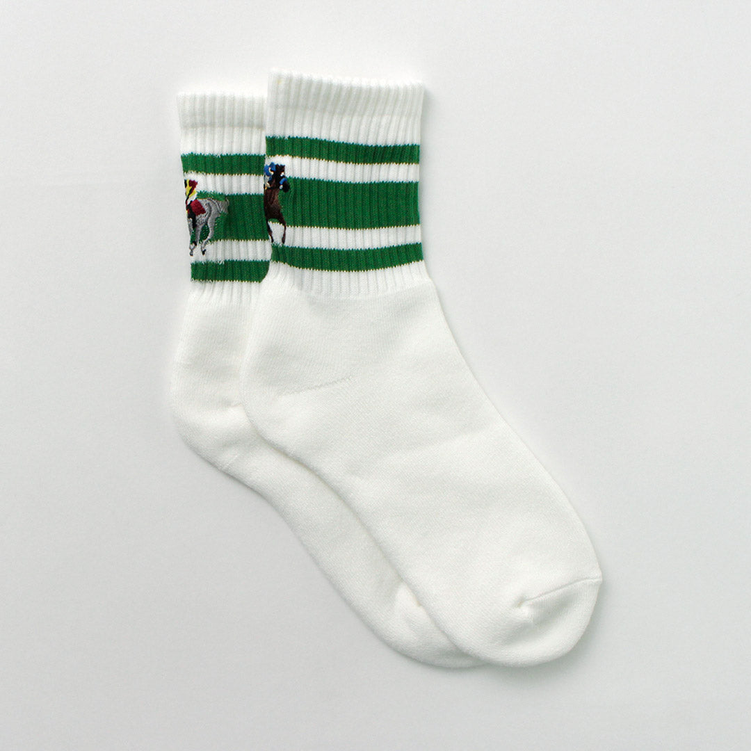 DECKA QUALITY SOCKS（デカ） 刺繍 スケーターソックス / メンズ レディース ユニセックス 靴下 ストライプ 柄 日本製 Skater Socks / Embroidery / Baseball